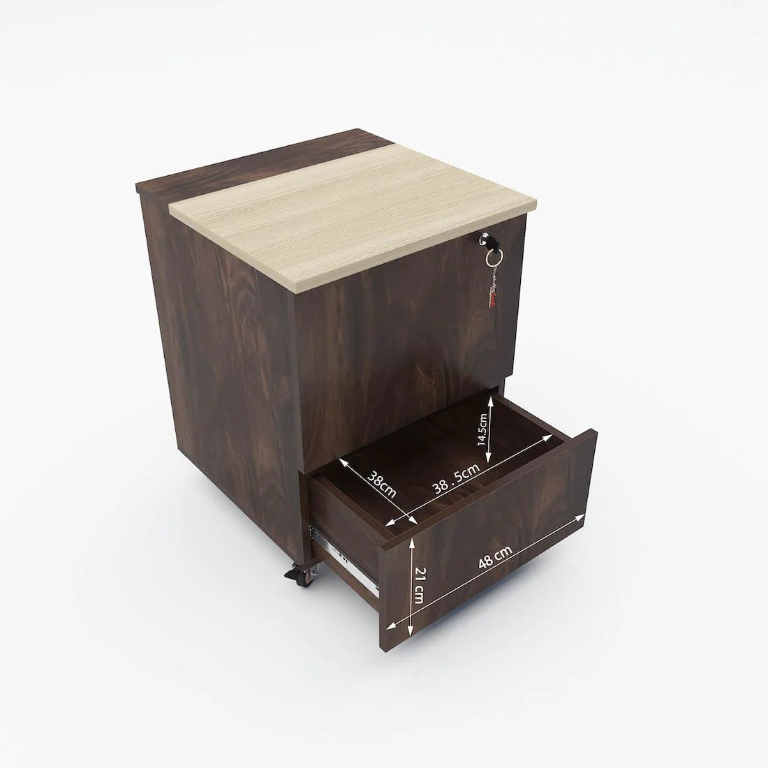 Curio Mini Bar Cabinet on Wheels - Image 9